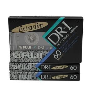 Fuji Extra Slim DR-I 60 Minutes Type I Normal Cassette Tapes Lot Of 3 Brand New